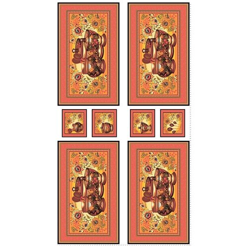 Ткани фасованные PEPPY (A - O) для пэчворка русские традиции панель фасовка 60 x 110 см 110 г/кв. м 100% хлопок РТ-02 красный