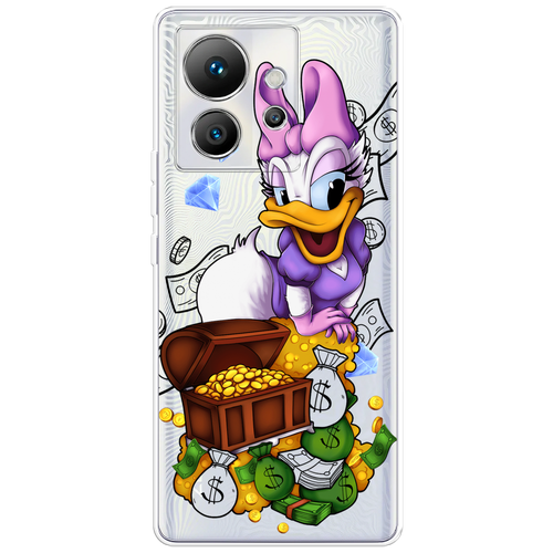 Силиконовый чехол на Infinix Zero Ultra 5G / Инфиникс Зеро Ультра 5G Rich Daisy Duck, прозрачный гидрогелевая противоударная защитная пленка для infinix zero ultra 5g инфиникс зеро ультра 5g