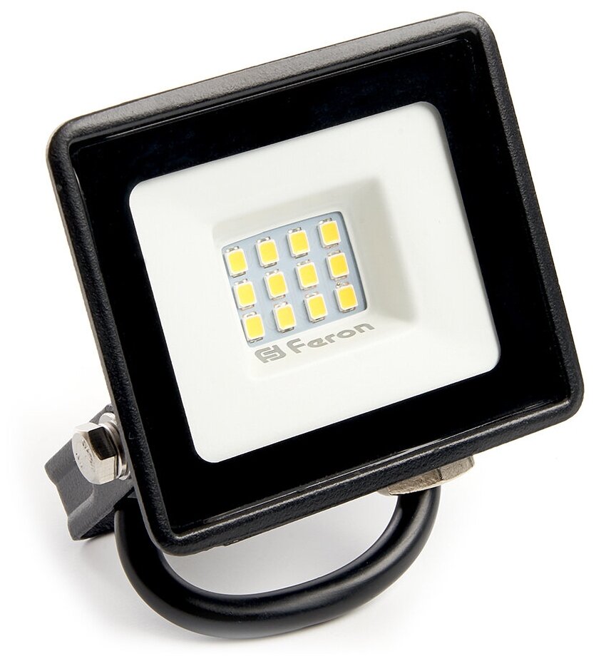 Прожектор светодиодный 2835 SMD 10W 4000K IP65 AC220V/50Hz, черный, LL-918