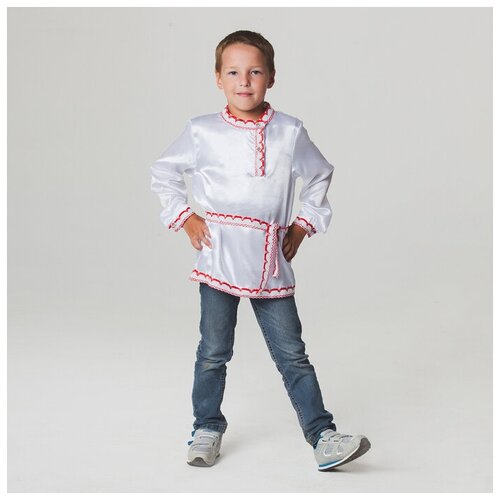 Русская народная рубаха для мальчика, р-р 64, рост 122-128 см