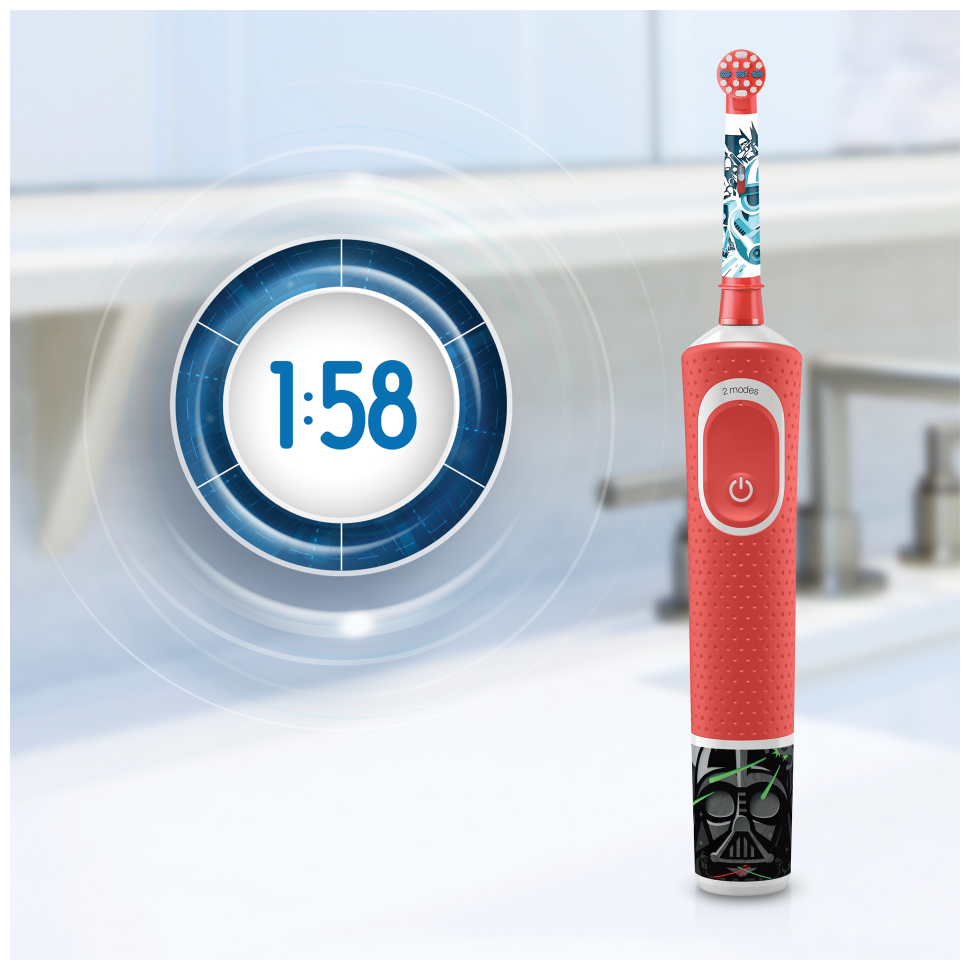 Электрическая зубная щетка Oral-B Vitality D100.433.2K Star Wars, краcный - фотография № 4