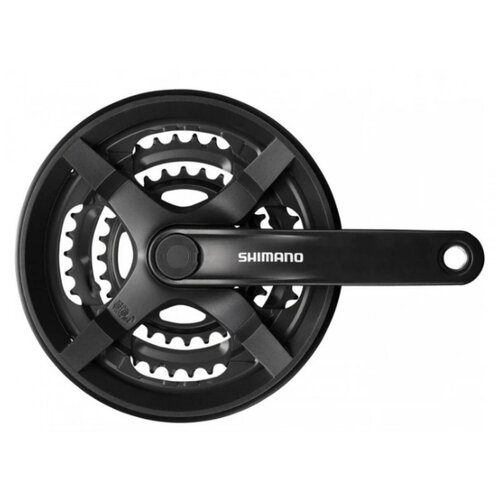 система шатунов shimano tourney fc tx801 170mm 48 38 28 Система SHIMANO TOURNEY FC-TY301, 3x6/7/8 передач, 48-34-24T, шатуны 170мм, с защитой