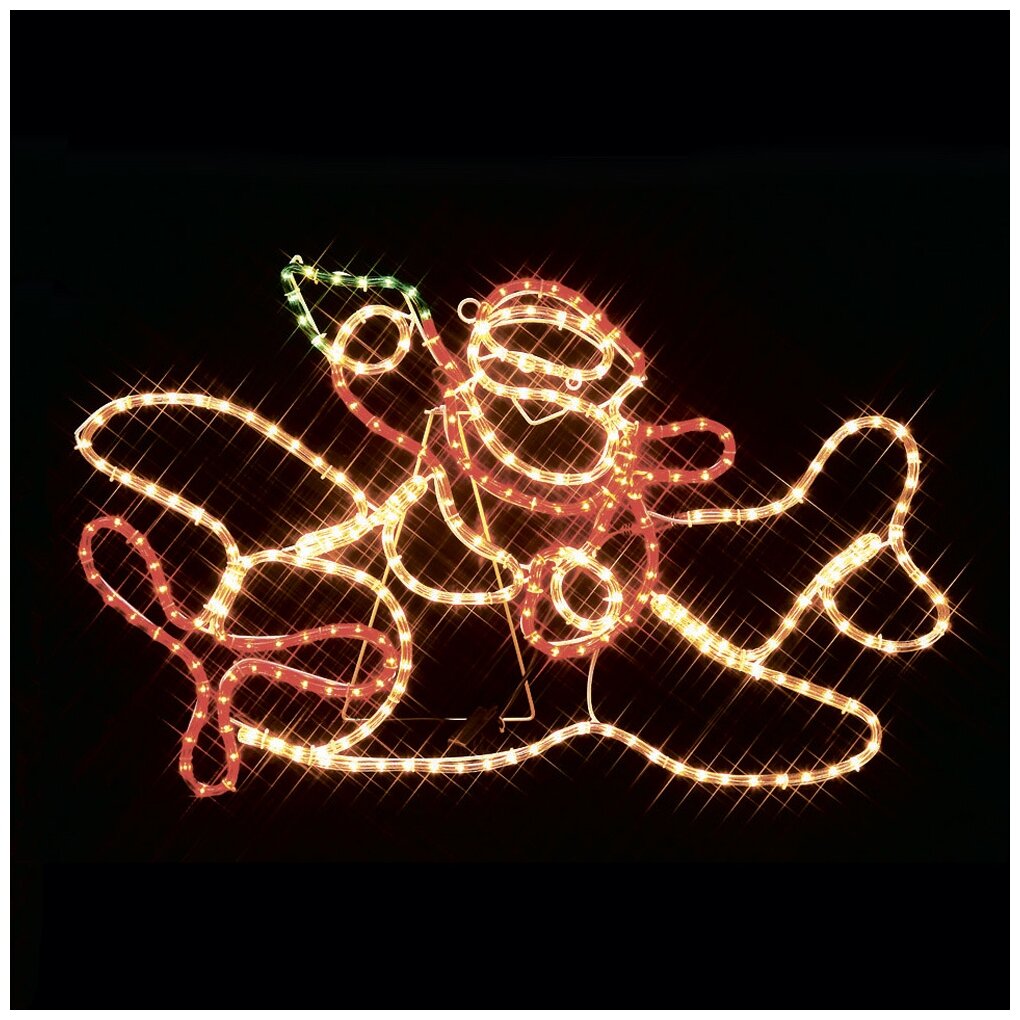 Световая фигура Sh Lights Санта-Клаус на самолете I-R-P8SP-C