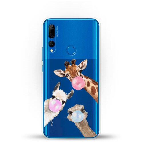 фото Силиконовый чехол лама, жираф и страус на huawei y9 prime (2019) andy & paul