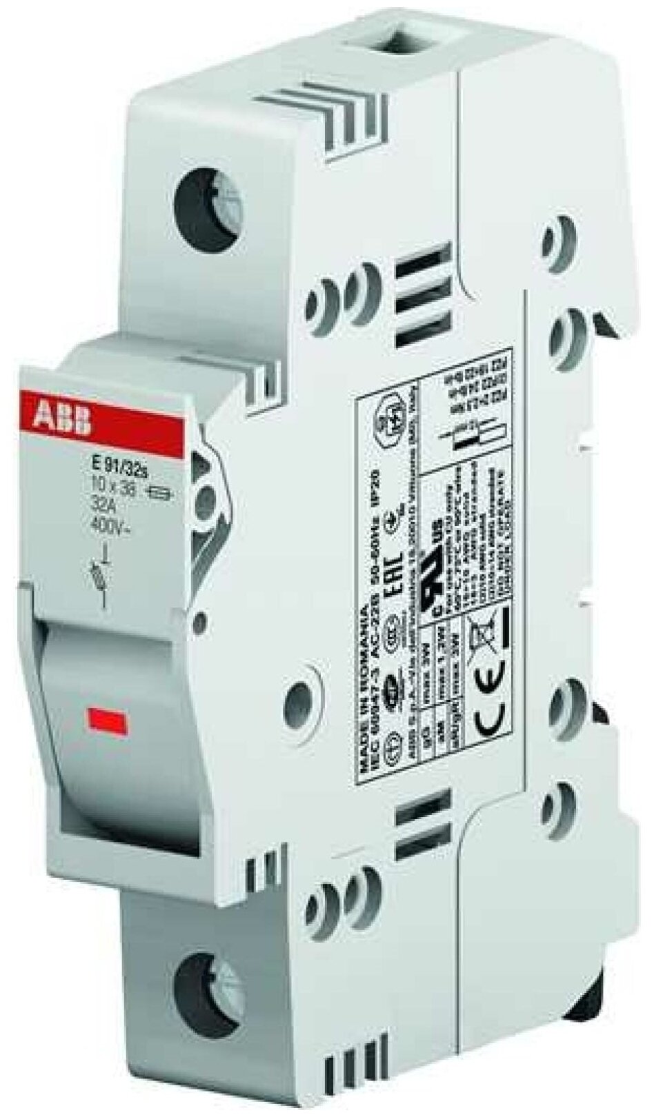 E91/32 Держатель предохранителей 1-полюсный 32А 10,3х38мм 690В AC/DC ABB, 2CSM200923R1801