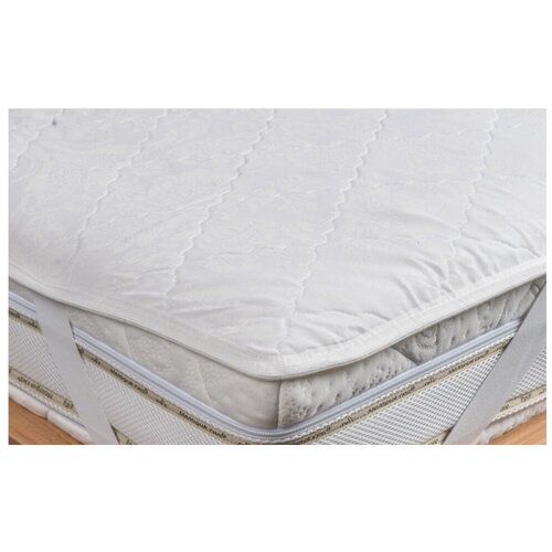 Наматрасник стеганый Синтепон однотонный на резинке 90х200