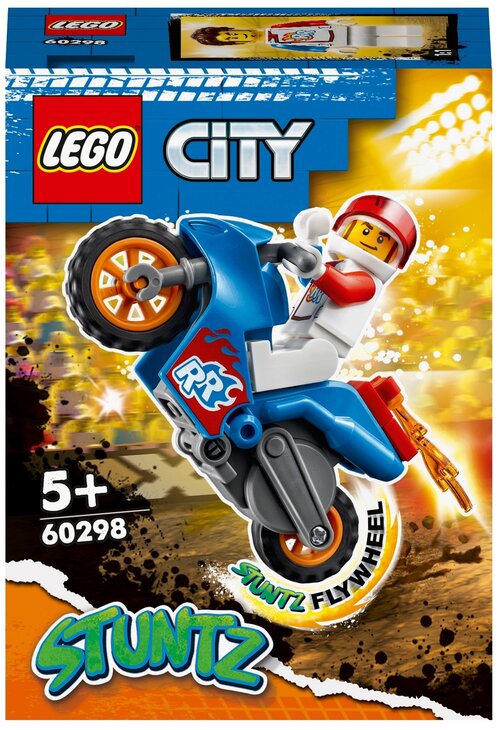 Конструктор LEGO City Stuntz 60298 Реактивный трюковый мотоцикл, 14 дет.