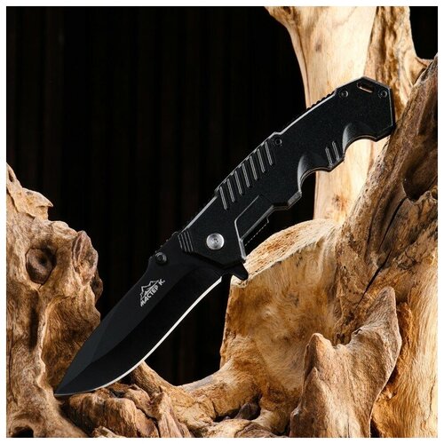 фото Нож складной полуавтоматический черный, 20см, клинок 8см no name