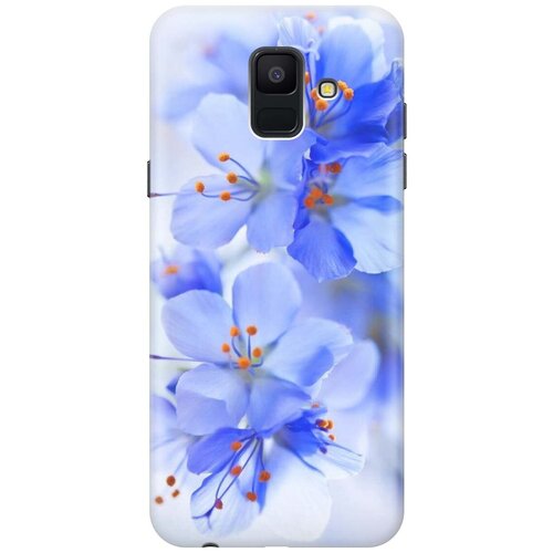фото Gosso ультратонкий силиконовый чехол-накладка для samsung galaxy a6 (2018) с принтом "лазурные орхидеи"
