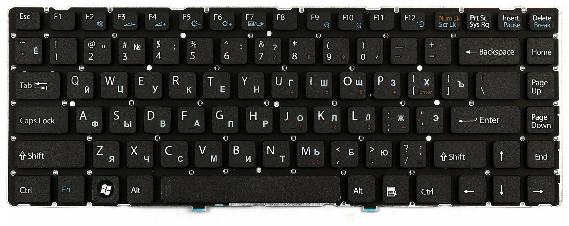 Клавиатура для ноутбука Sony VPC-EA Series Плоский Enter Черная без рамки PN 148792471 1220₽