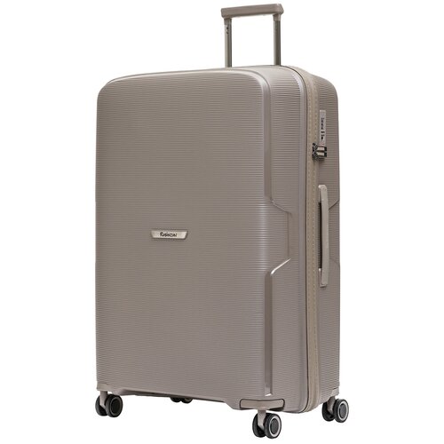 Чемодан Robinzon Santorini Deluxe, 103 л, размер L, бежевый чемодан robinzon 103 л размер l желтый зеленый