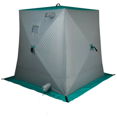 фото Палатка зимняя premier куб комфорт утепл. 1,5х1,5 biruza/gray
