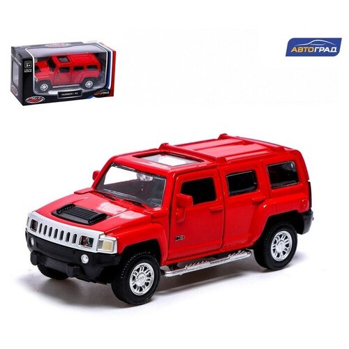 Машина металлическая HUMMER H3, 1:43, инерция, открываются двери, цвет красный масштабная металлическая моделька hummer h3 1 43