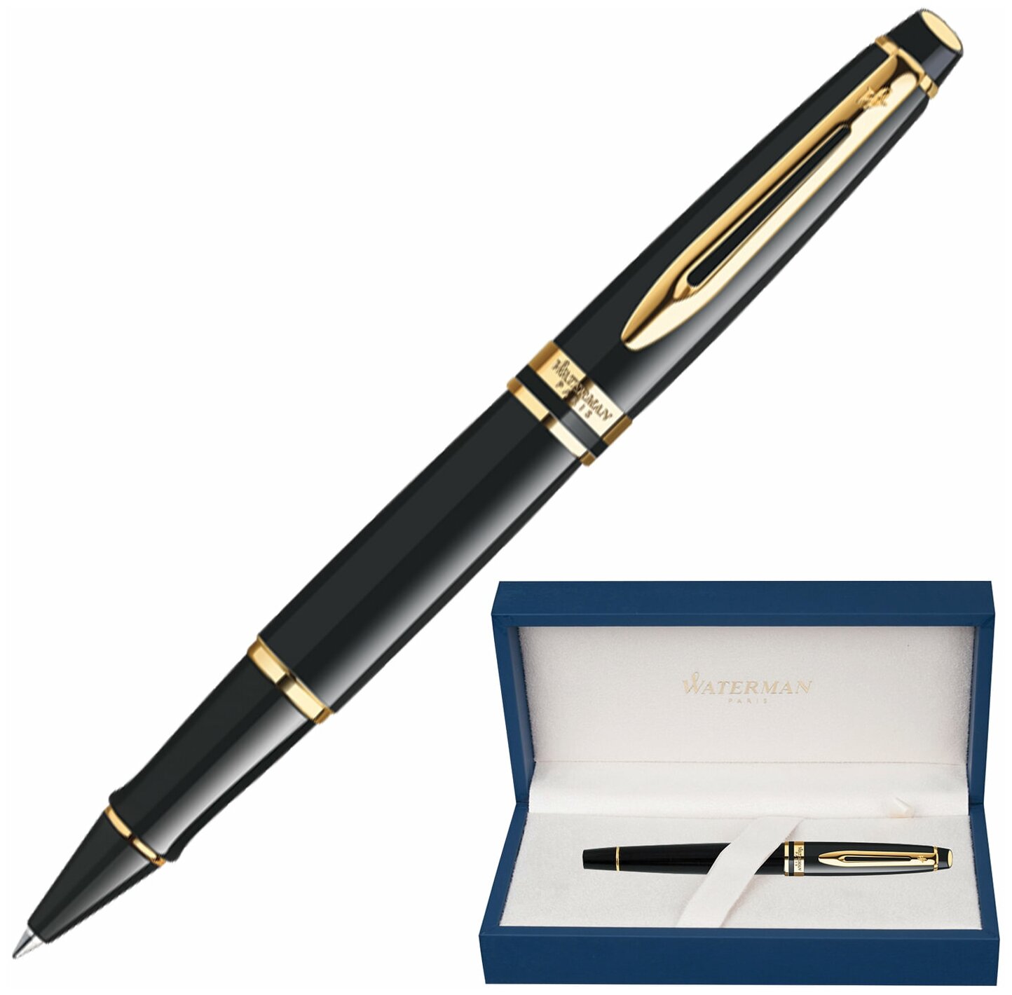 Ручка роллер Waterman Expert 3 (CWS0951680) Black Laque GT F чернила черн. подар.кор.