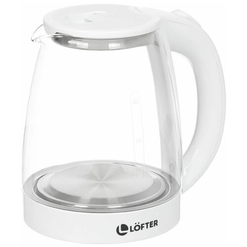 Чайник электрический Lofter C01 белый 2 л 1500 Вт скрытый нагревательный элемент стекло 109000₽