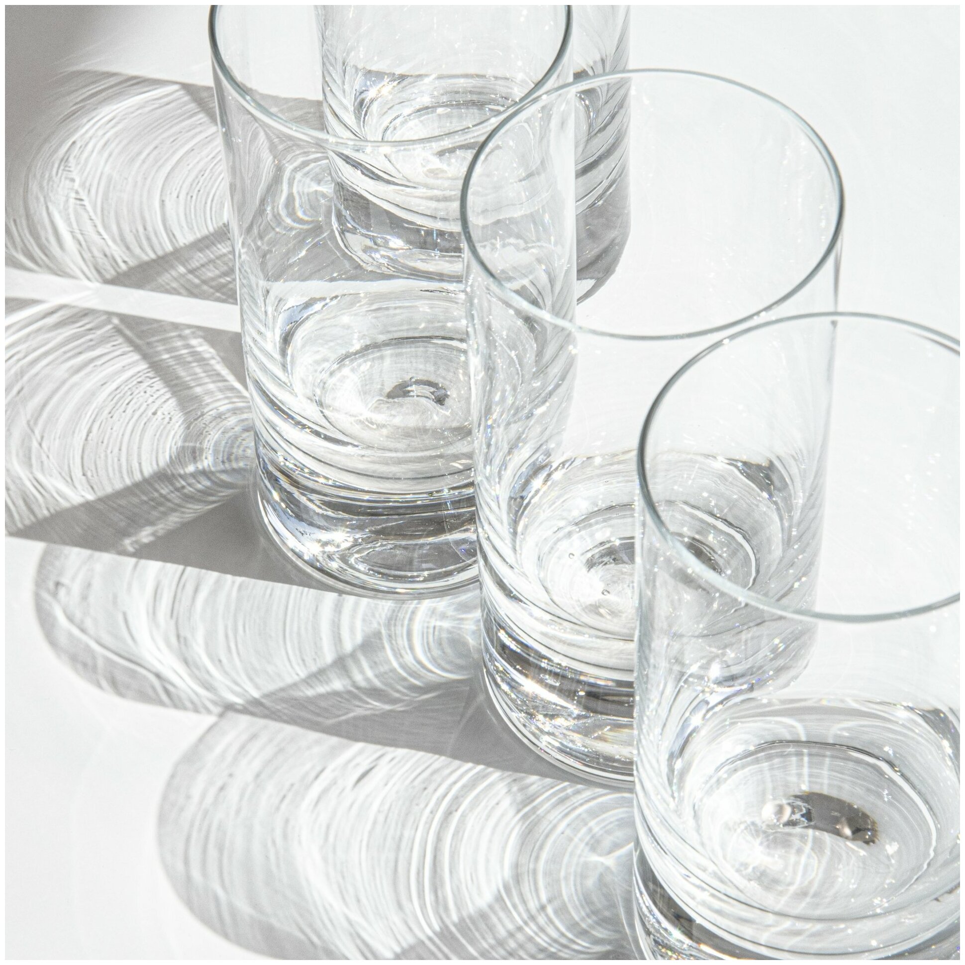 Набор из 6 стаканов лаконичной формы, стекло, Чехия, 1990-2000 гг.