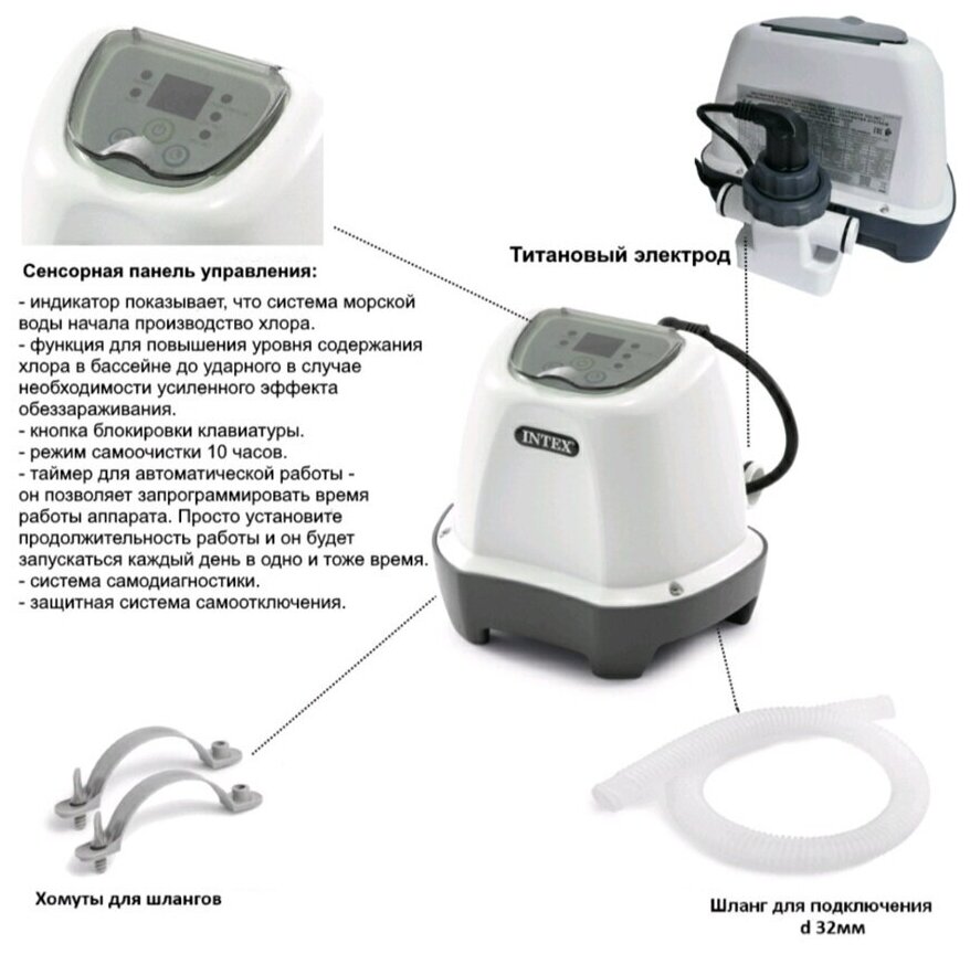 Хлоргенератор 2 г/ч Intex QS200 26662 - фотография № 6