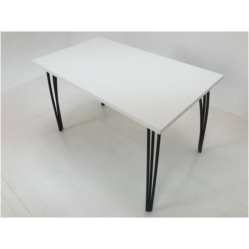 Стол Орион/ 120 см / Белый / черный каркас