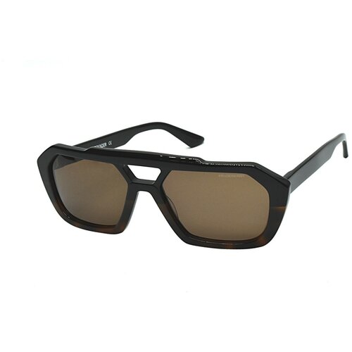 фото Солнцезащитные очки kreuzbergkinder, шестиугольные, оправа: пластик, для мужчин, коричневый