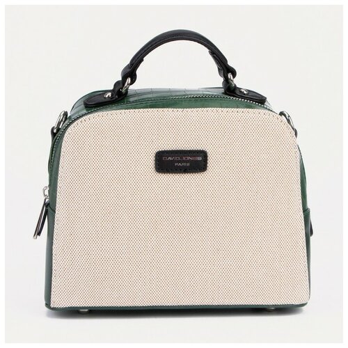 фото Саквояж, отдел на молнии, наружный карман, регулируемый ремень, цвет бежевый/зелёный нет бренда