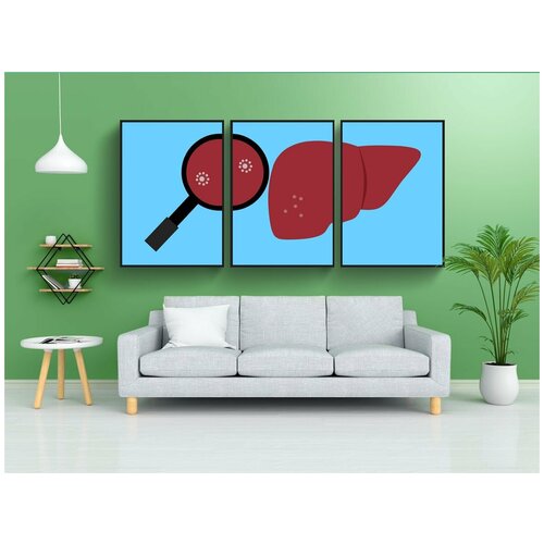 фото Набор модулных постеров для интерьера "печень, бактерии, вирус" 60x90 см. в тубусе, без рамки lotsprints