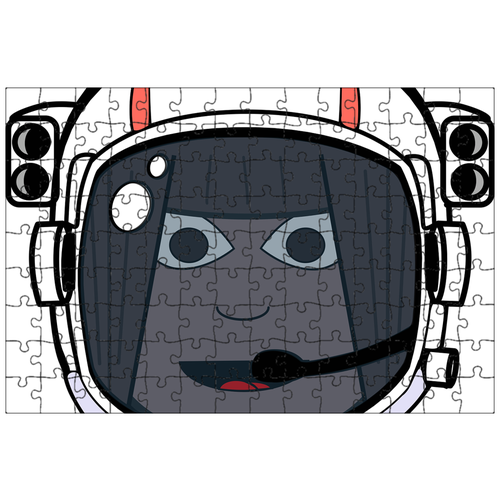 фото Магнитный пазл 27x18см."космонавт, комические персонажи, шлем" на холодильник lotsprints