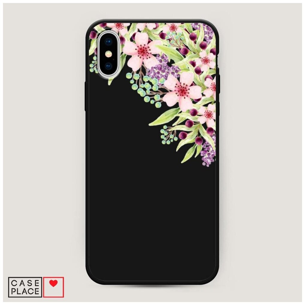 Матовый силиконовый чехол "Цветочный уголок" на Apple iPhone XS Max (10S Max) / Айфон Иск Эс Макс