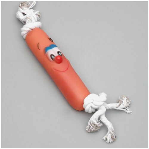 игрушка для собак пижон на канате сосиска Игрушка на канате Сосиска для собак, 30 см (сосиска 14 см)
