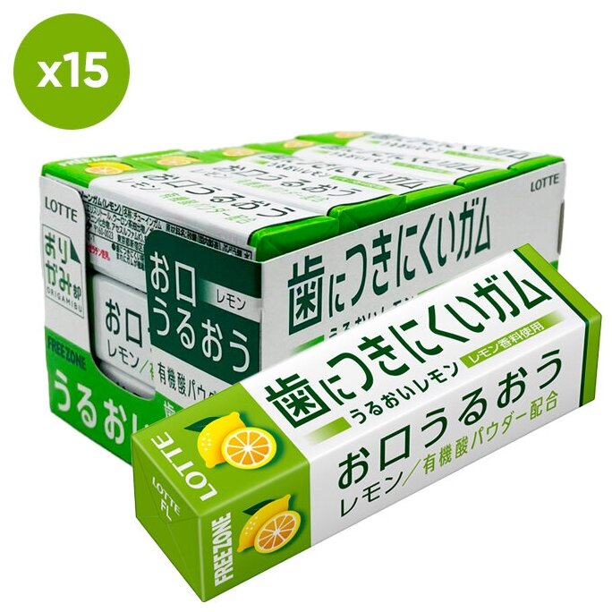 Жевательная резинка Lotte Freezone со вкусом лимона (Япония), 25,2 г (15 шт) - фотография № 2