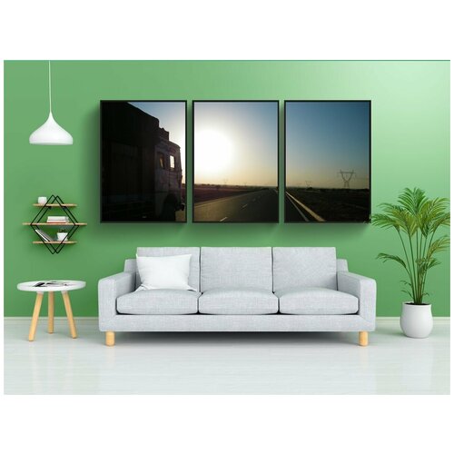 фото Набор модулных постеров для интерьера "дорога, улица, шоссе" 60x90 см. в тубусе, без рамки lotsprints