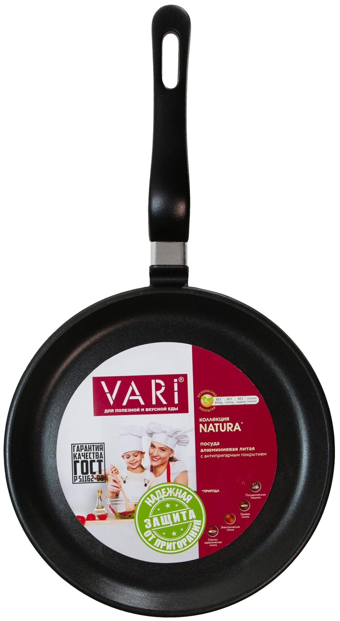 Сковорода блинная VARI "NATURA", с антипригарным покрытием, D24 см