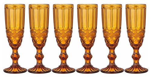 Набор бокалов для шампанского серпентина из 6шт muza color 150мл Lefard (154301)