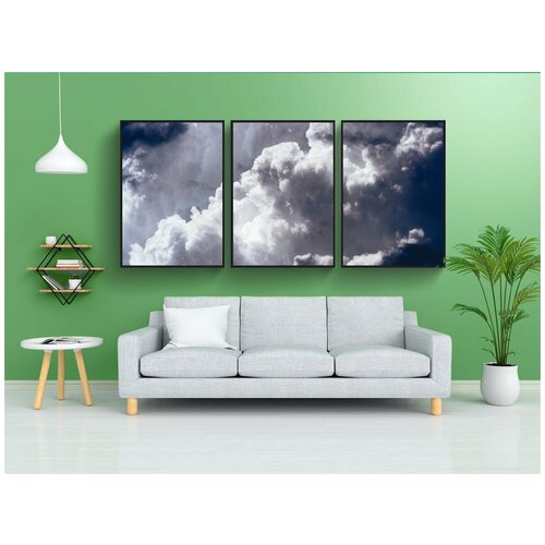 фото Набор модулных постеров для интерьера "облака, дождь, кучевые облака" 60x90 см. в тубусе, без рамки lotsprints