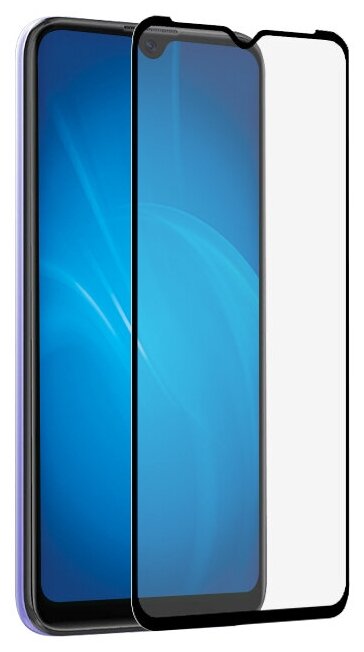 DF / Закаленное стекло с цветной рамкой (fullscreen+fullglue) для телефона Itel A48 смартфона Ител А48 DF itColor-01 (black) / черный