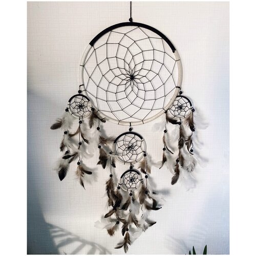 Ловец снов 17 см / Ловушка снов ручной работы , Индонезия (черно-белый)