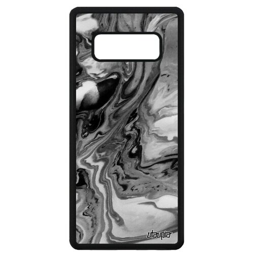 фото Противоударный чехол на смартфон // samsung galaxy note 8 // "волны" краски дизайн, utaupia, серый