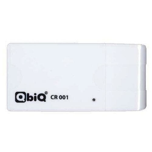 Картридер QbiQ CR001 usb 2.0 TF-microSD, SD-MMC, MS, M2 - белый картридер usb2 0 orient m2 cr 011 microsd tf sd ms