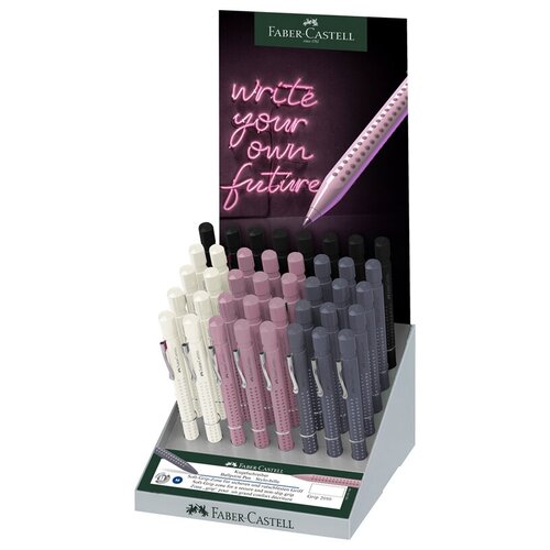 Ручка шариковая автоматическая Faber-Castell Grip 2010 синяя 07мм трехгран корпус ассорти дисплей 40 штук в упаковке 25738₽