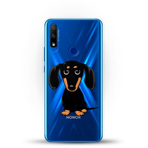 фото Силиконовый чехол черная такса на honor 9x andy & paul
