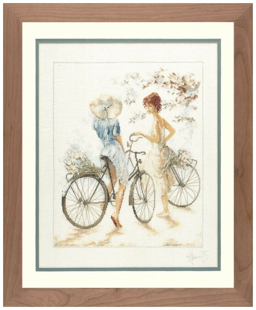 Girls on bicycle #PN-0007949 Lanarte Набор для вышивания 39 x 49 см Счетный крест