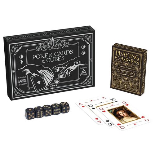 Набор для покера для покера ЛАС ИГРАС Poker cards and cubes 6888903 подарочный набор 2 в 1 classic poker cards and cubes 54 карты кубики