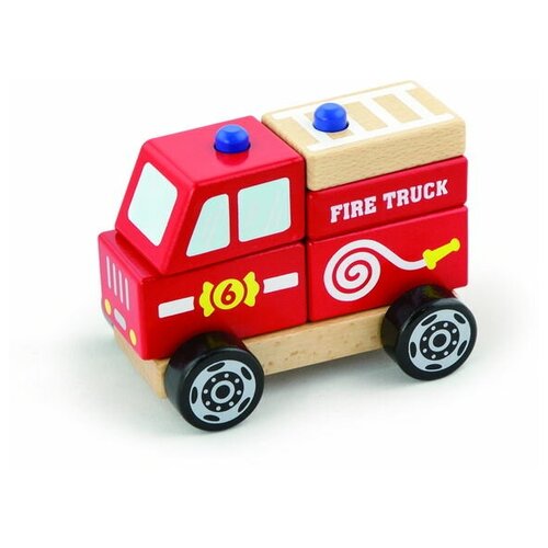 VIGA Сборная пожарная машина(дерево) в коробке