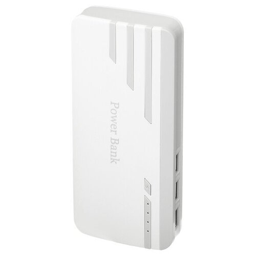 Внешний аккумулятор Luazon Home PB-25 10000 мАч 3 usb-порта 1 А индикатор фонарик серо-белый 144100₽