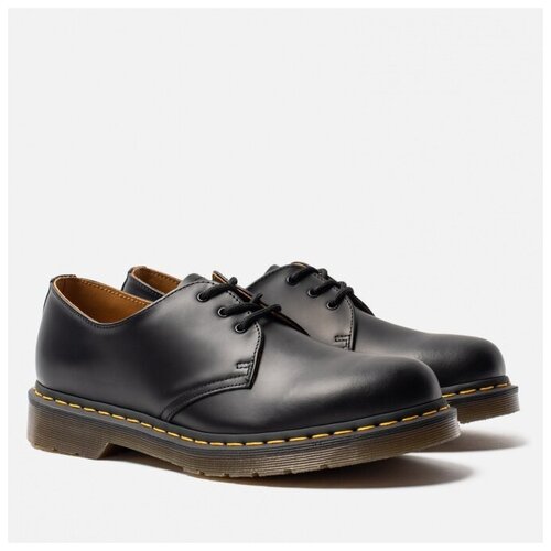 Ботинки Dr. Martens 1461 Yellow Stitch Smooth чёрный, Размер 38 EU