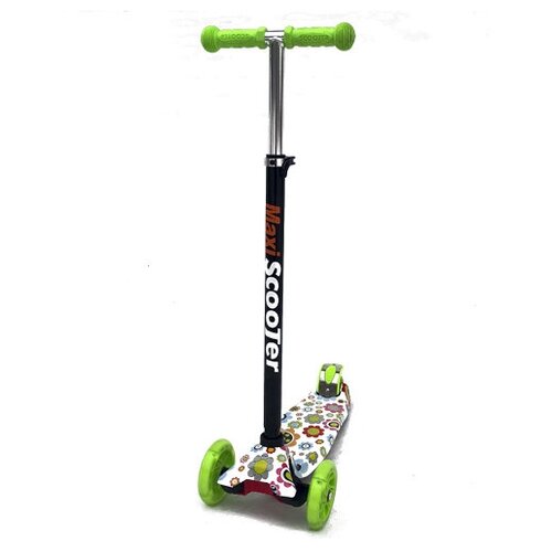 фото Самокат детский scooter maxi print tj-701p цветы, 120 мм