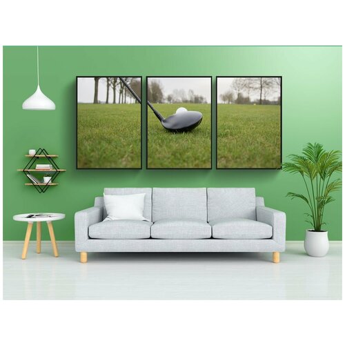 фото Набор модулных постеров для интерьера "гольф, играющий, качать" 60x90 см. в тубусе, без рамки lotsprints