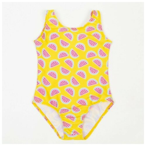 фото Купальник слитный для девочки, цвет желтый/арбузы, рост 104 см