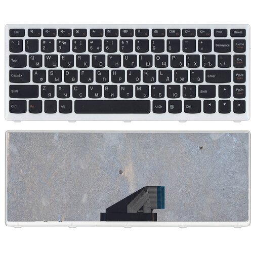 Клавиатура для ноутбука Lenovo IdeaPad U310 черная с белой рамкой клавиатура для ноутбука lenovo u310 белая рамка p n 25204960 aelz7700110 9z n7gsq d0r nsk bcdsq