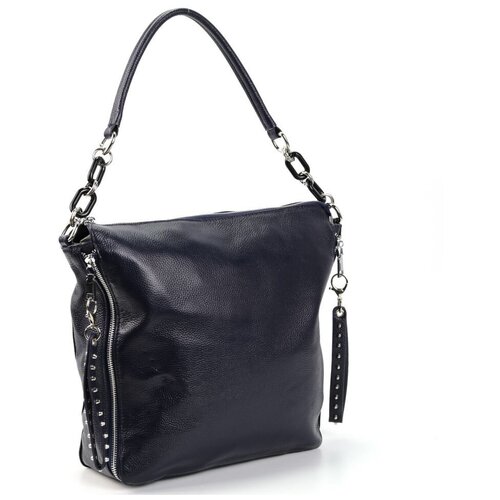 фото Сумка хобо 1669-а блу, фактура рельефная, синий piove