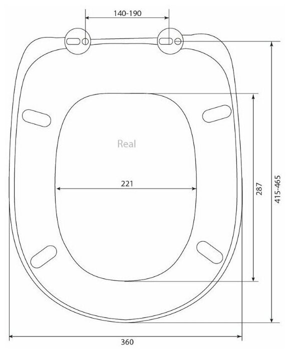 Сиденье для унитаза REAL A дюропласт с универ.метал.креп(Волга,Бореаль,Сенатор,Capri,Prima) - фотография № 4